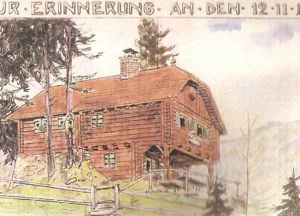 Aquarell der Hütte von 1911